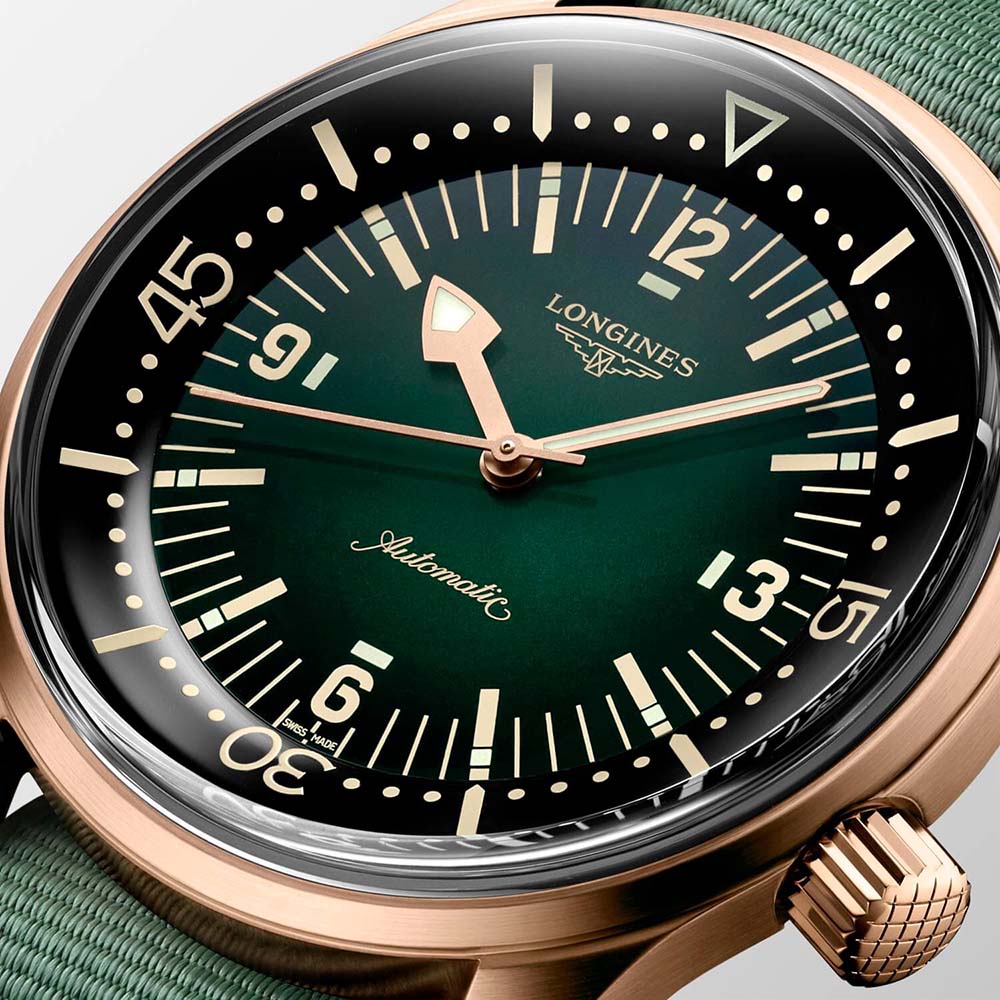 Longines Legend Diver L3.774.1.50.2 Καταδυτικό Χαλκός Αυτόματο Δερμάτινο καφέ λουρί και Nato
