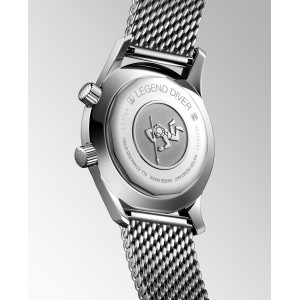 Longines Legend Diver L3.774.4.50.6 Diving Stainless steel Automatic Milanese bracelet Black color dial