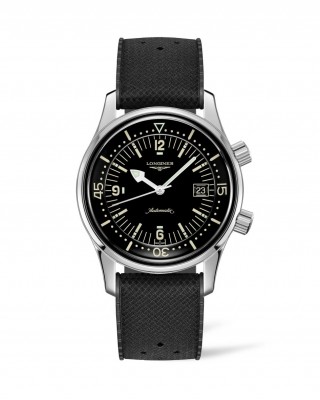 Longines Legend Diver L3.774.4.50.9 Καταδυτικό Ανοξείδωτο ατσάλι Αυτόματο Μαύρο καουτσούκ λουρί Μαύρο χρώμα καντράν