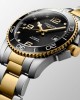 Longines HydroConquest L3.781.3.56.7 Αυτόματο Ανοξείδωτο ατσάλι Διμεταλλικό Μπρασελέ Κεραμική στεφάνη Μαύρο χρώμα καντράν