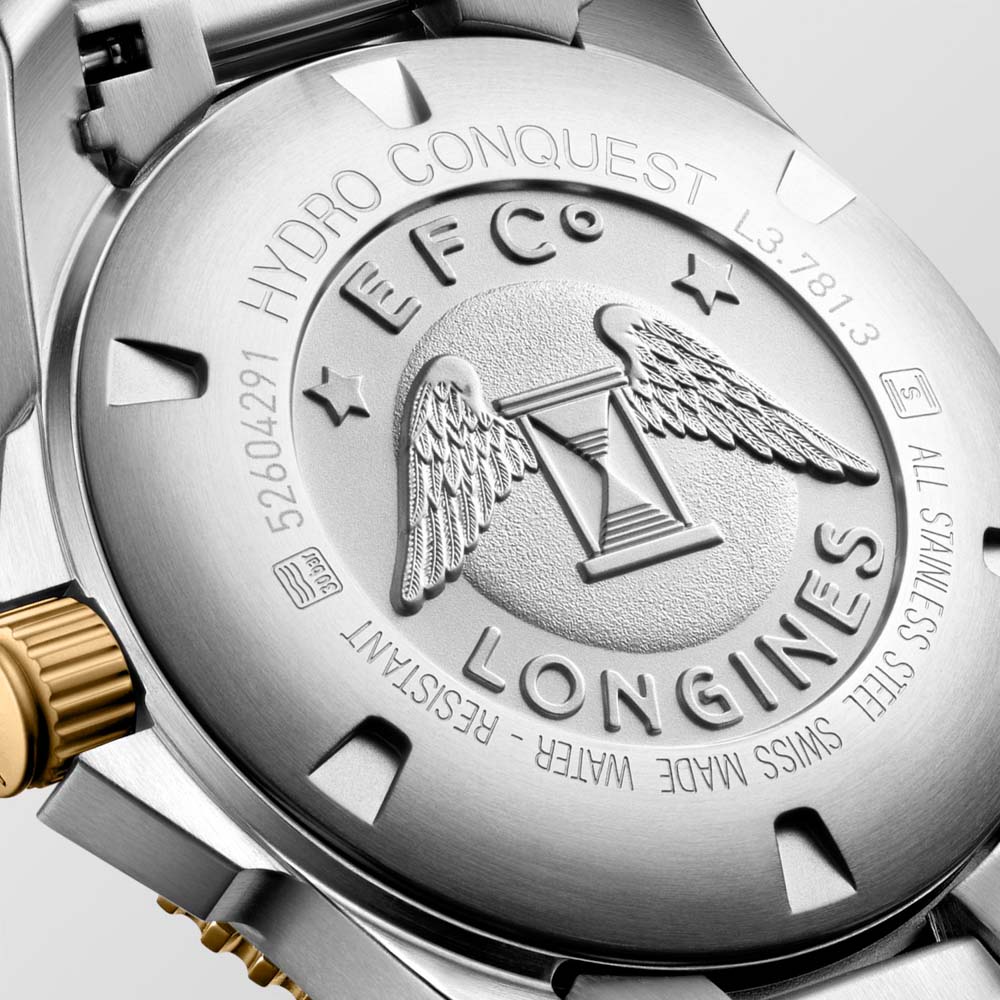 Longines HydroConquest L3.781.3.56.7 Αυτόματο Ανοξείδωτο ατσάλι Διμεταλλικό Μπρασελέ Κεραμική στεφάνη Μαύρο χρώμα καντράν