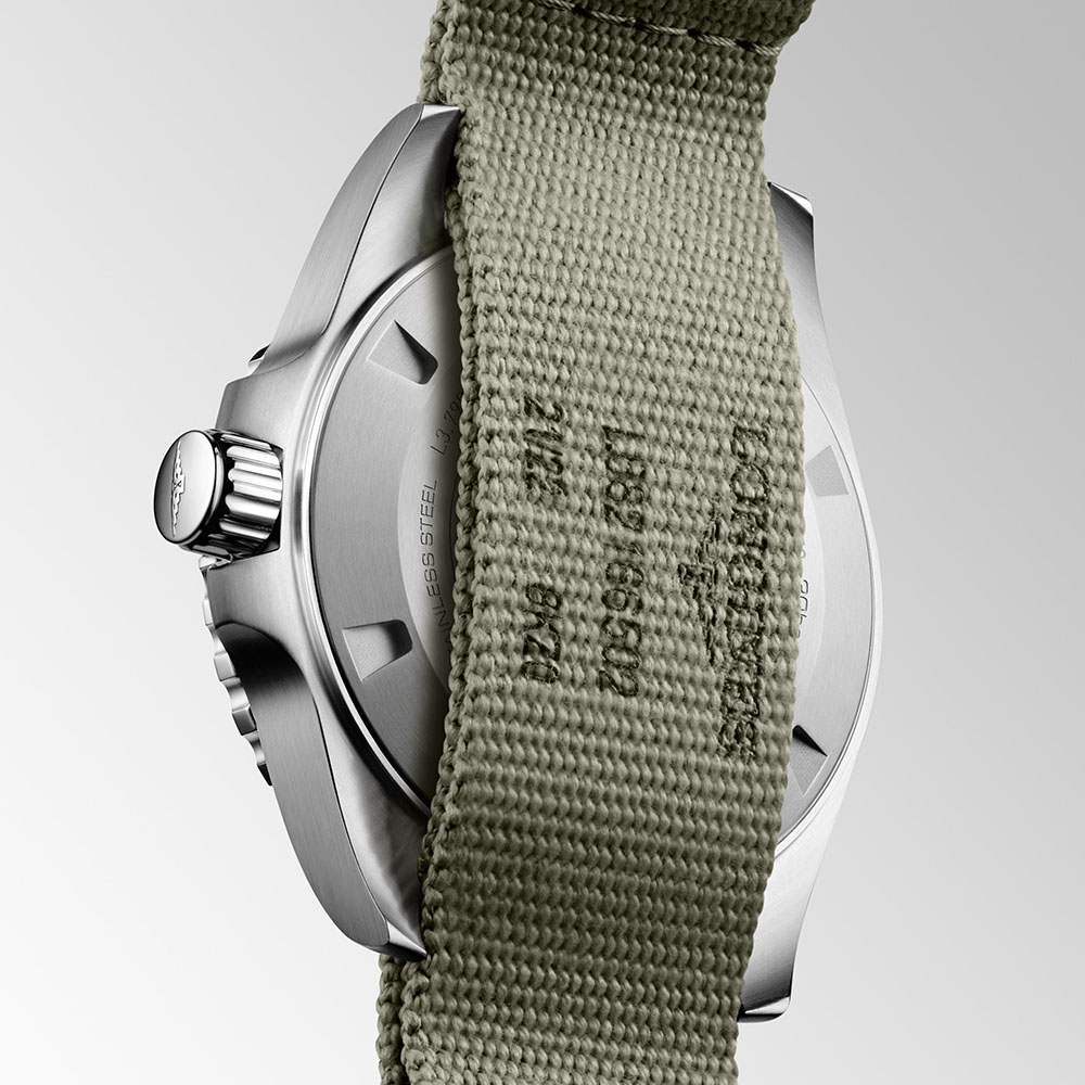 Longines HydroConquest L3.790.4.06.2 Automatic Stainless steel Green synthetic strap Green color dial Ceramic bezel
