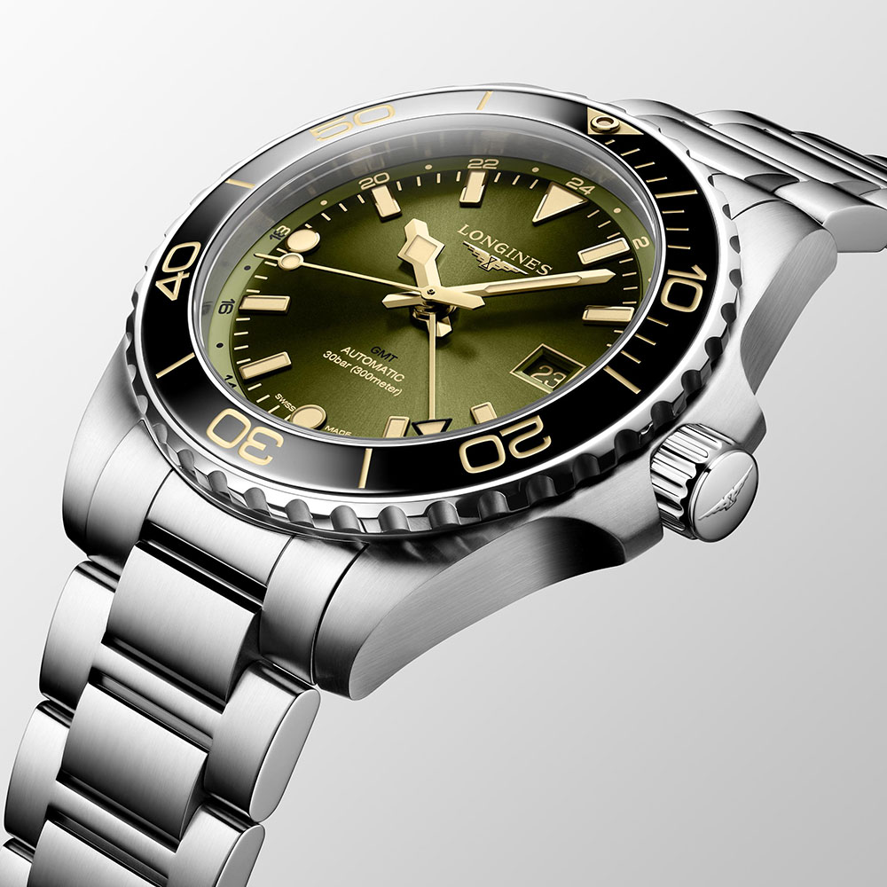 Longines HydroConquest L3.790.4.06.6 Automatic Stainless steel Bracelet Green color dial Ceramic bezel