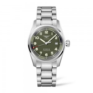 Longines Spirit L3.810.4.03.6 Automatic Stainless steel Bracelet Green mat color dial
