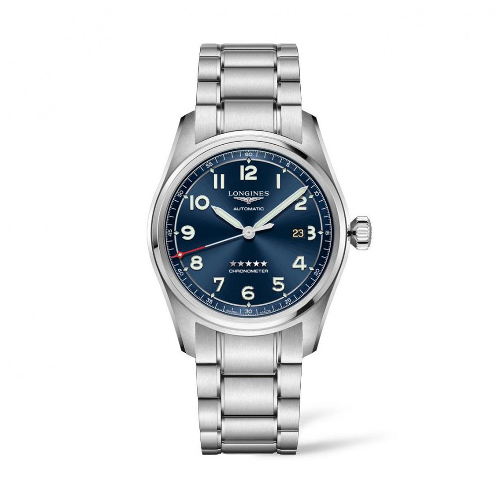 Longines Spirit L3.810.4.93.6 Αυτόματο Ανοξείδωτο ατσάλι Μπρασελέ Μπλε χρώμα καντράν