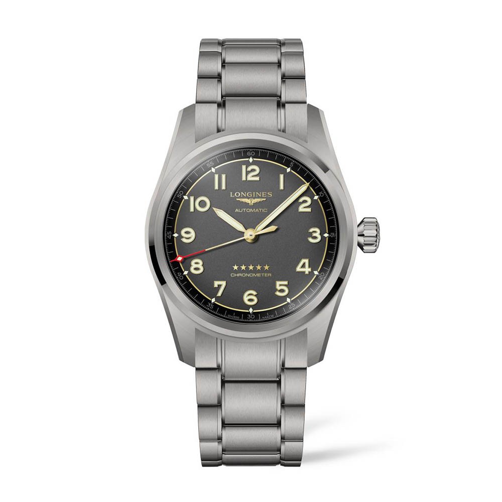 Longines Spirit L3.811.1.53.6 Αυτόματο Τιτάνιο Μπρασελέ Ανθρακί χρώμα καντράν