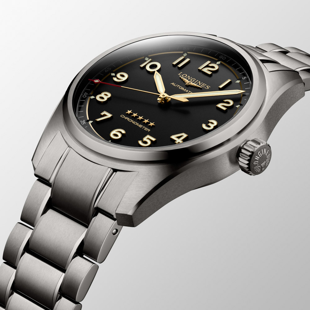 Longines Spirit L3.811.1.53.6 Αυτόματο Τιτάνιο Μπρασελέ Ανθρακί χρώμα καντράν