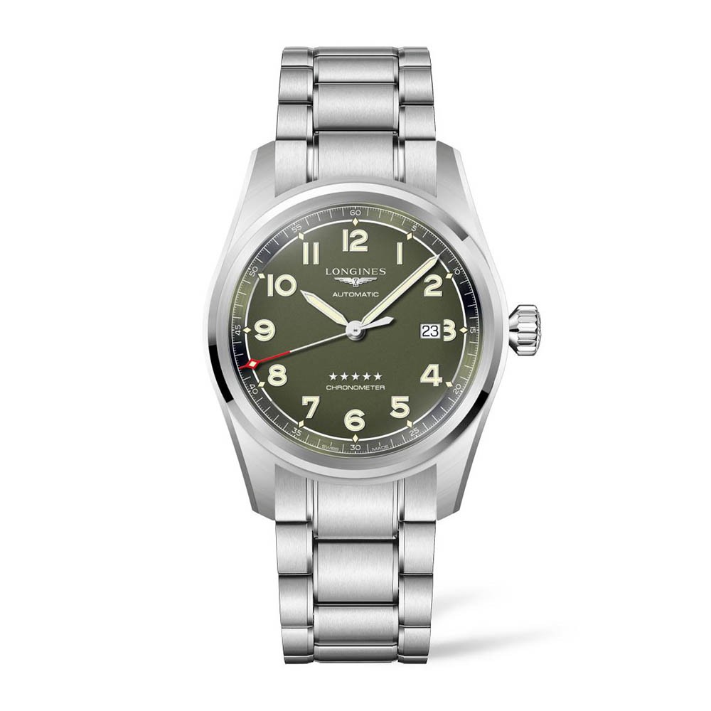Longines Spirit L3.811.4.03.6 Αυτόματος Ανοξείδωτο ατσάλι Μπρασελέ Πράσινο ματ χρώμα καντράν