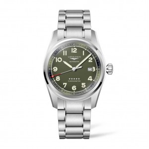 Longines Spirit L3.811.4.03.6 Automatic Stainless steel Bracelet Green mat color dial