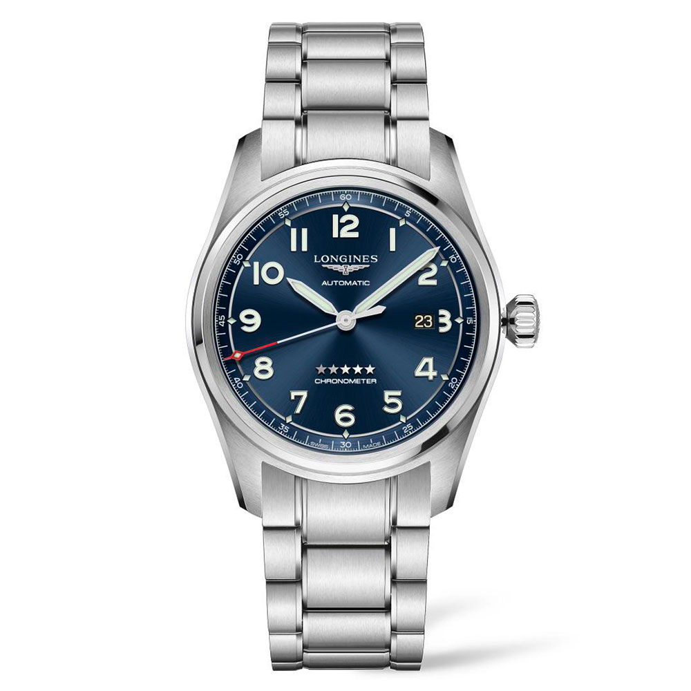 Longines Spirit L3.811.4.93.6 Αυτόματο Ανοξείδωτο ατσάλι Μπρασελέ Μπλε χρώμα καντράν
