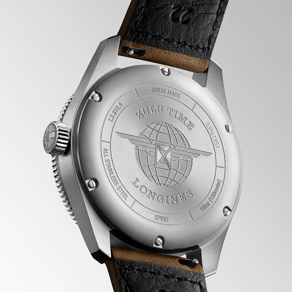 Longines Spirit L3.812.4.63.2 Αυτόματο Ανοξείδωτο ατσάλι Δερμάτινο λουρί καφε χρώματος Ανθρακί χρώμα καντράν Κεραμική στεφάνη