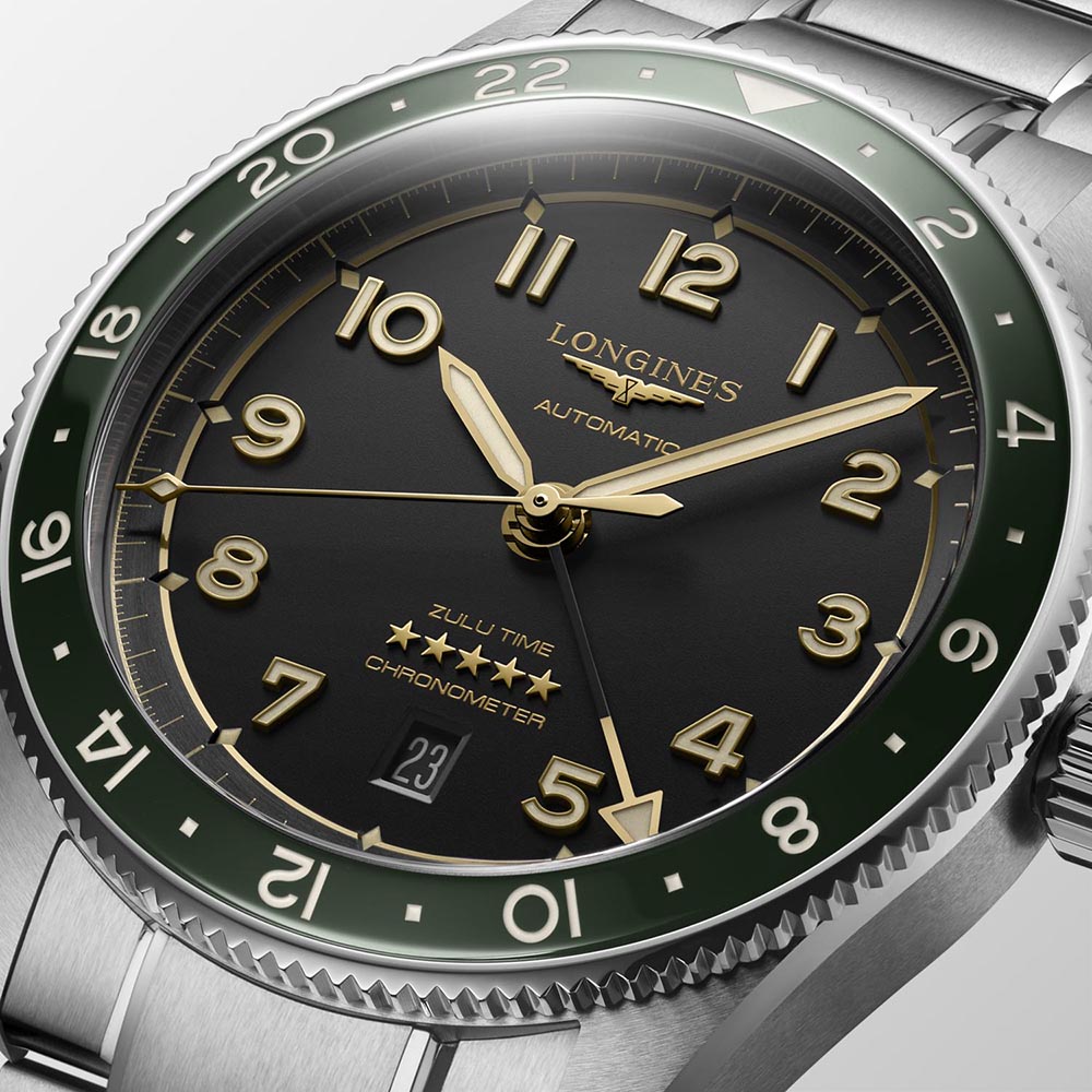 Longines Spirit L3.812.4.53.6 Αυτόματο Ανοξείδωτο ατσάλι Μπρασελέ Μαύρο χρώμα καντράν Κεραμική στεφάνη