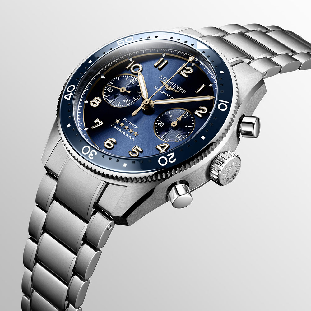 Longines Spirit Flyback L3.821.4.93.6 Αυτόματο Ανοξείδωτο ατσάλι Μπρασελέ Μπλε χρώμα καντράν Κεραμική στεφάνη