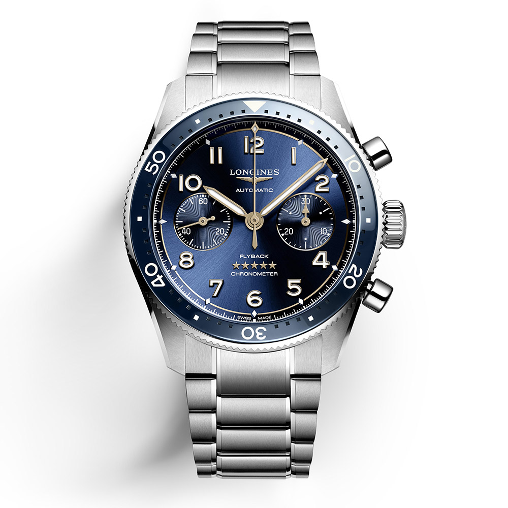 Longines Spirit Flyback L3.821.4.93.6 Αυτόματο Ανοξείδωτο ατσάλι Μπρασελέ Μπλε χρώμα καντράν Κεραμική στεφάνη