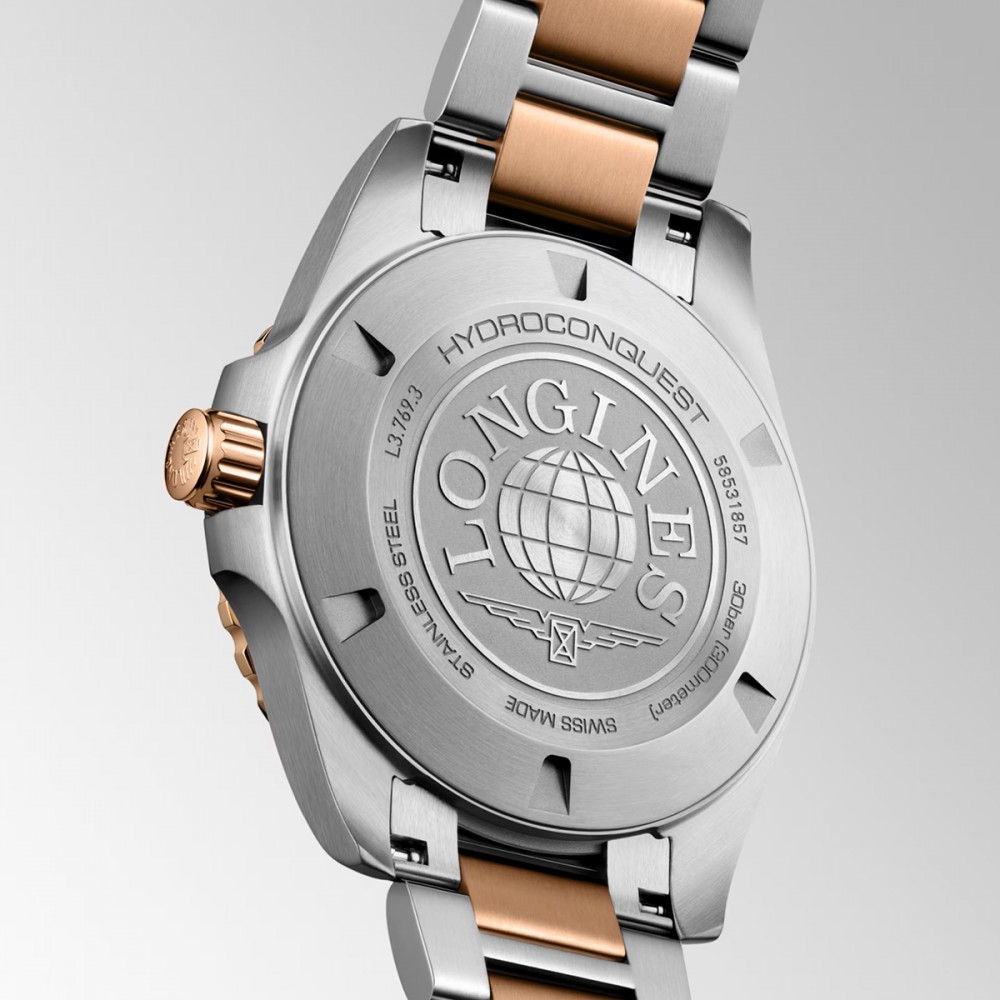 Longines HydroConquest L3.769.3.98.7 Quartz Ανοξείδωτο ατσάλι Διμεταλλικό Μπρασελέ Μπλε χρώμα καντράν