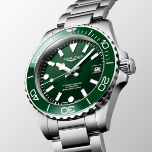Longines HydroConquest L3.779.4.06.6 Αυτόματο Ανοξείδωτο ατσάλι Μπρασελέ Πράσινο χρώμα καντράν Κεραμική στεφάνη
