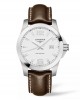 Longines Conquest L3.759.4.76.5 Quartz Stainless steel Brown leather strap Silver color dial