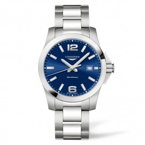Longines Conquest L3.759.4.96.6 Quartz Stainless steel Bracelet Blue color dial