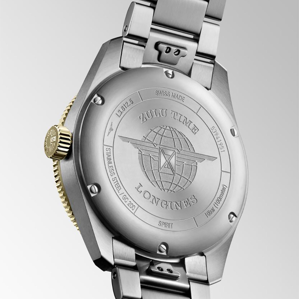 Longines Spirit Zulu Time L3.812.5.53.6   Αυτόματο Ανοξείδωτο ατσάλι Μπρασελέ Μαύρο χρώμα καντράν Κεραμική στεφάνη
