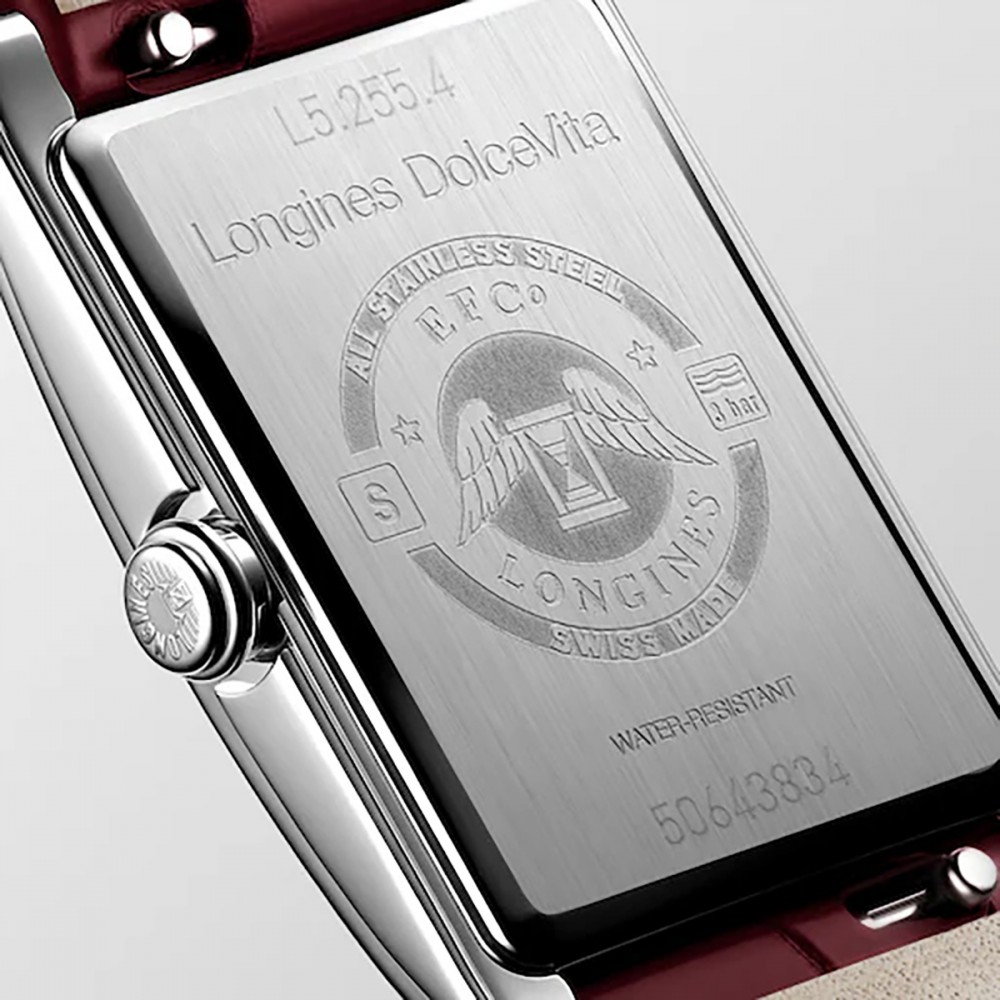 Longines DolceVita L5.255.4.28.2 Quartz Ανοξείδωτο ατσάλι Κόκκινο δερμάτινο λουρί Ιβουάρ χρώμα καντράν