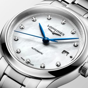 Longines Master Collection L2.449.4.87.6  Αυτόματο Ανοξείδωτο ατσάλι Μπρασελέ Λευκό φίλντισι καντράν Διαμάντια