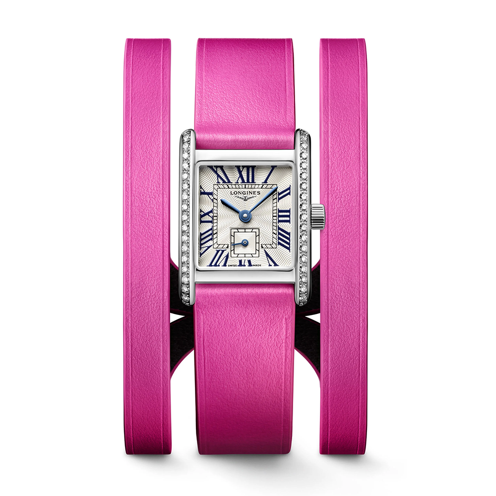 Longines Mini DolceVita L5.200.0.71.2 Quartz Ανοξείδωτο ατσάλι Ροζ δερμάτινο λουρί Λευκό χρώμα καντράν Λατινικοί χαρακτήρες