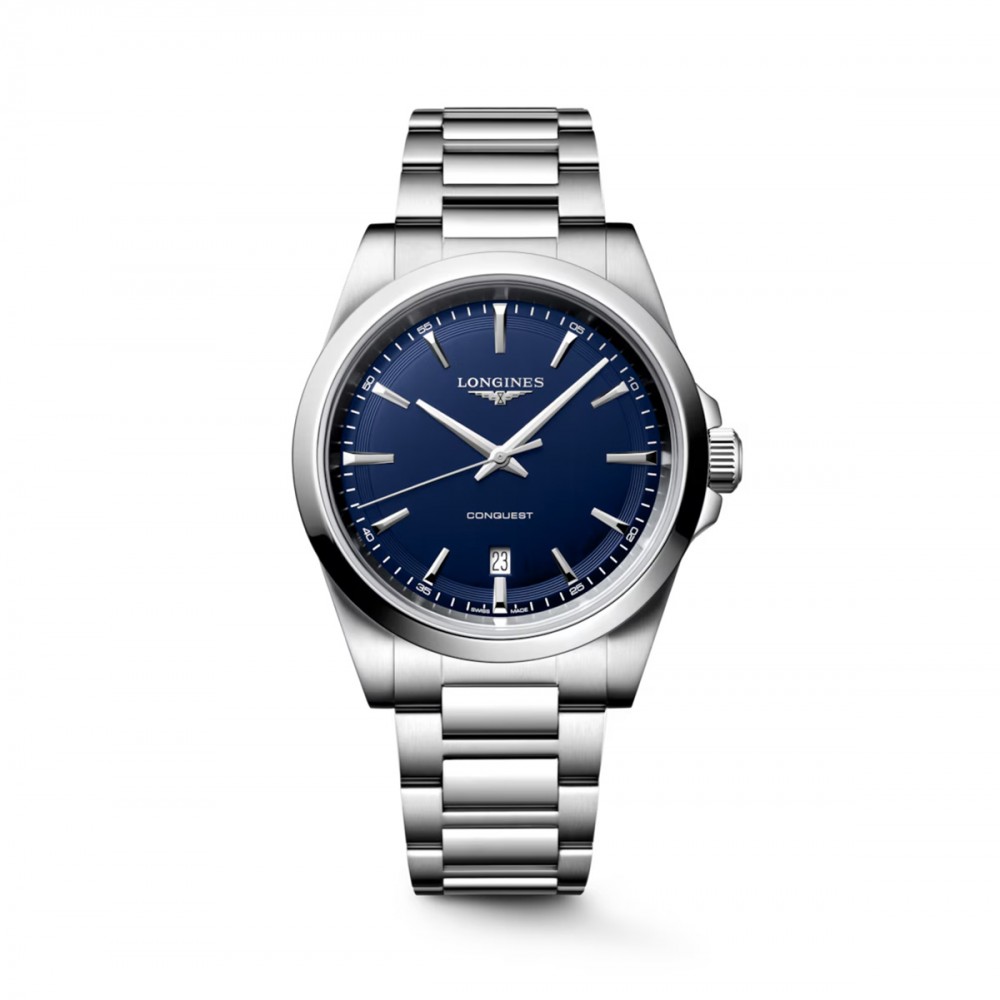 Longines Conquest L3.860.4.92.6 Quartz Ανοξείδωτο ατσάλι Μπρασελέ Μπλε χρώμα καντράν