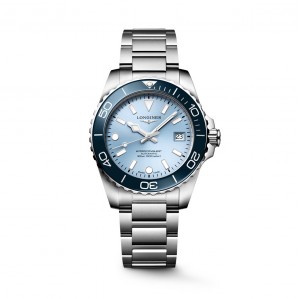 Longines HydroConquest L3.779.4.98.6 Αυτόματο Ανοξείδωτο ατσάλι Μπρασελέ Μπλε του πάγου χρώμα καντράν Κεραμική στεφάνη
