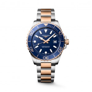 Longines HydroConquest L3.769.3.98.7 Quartz Ανοξείδωτο ατσάλι Διμεταλλικό Μπρασελέ Μπλε χρώμα καντράν