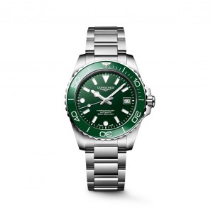 Longines HydroConquest L3.779.4.06.6 Αυτόματο Ανοξείδωτο ατσάλι Μπρασελέ Πράσινο χρώμα καντράν Κεραμική στεφάνη