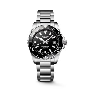 Longines HydroConquest L3.779.4.56.6 Αυτόματο Ανοξείδωτο ατσάλι Μπρασελέ Μαύρο χρώμα καντράν Κεραμική στεφάνη