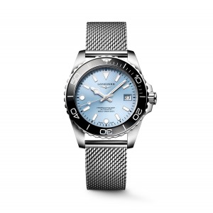 Longines HydroConquest L3.779.4.99.6 Αυτόματο Ανοξείδωτο ατσάλι Milanese Μπρασελέ Μπλε πάγου χρώμα καντράν