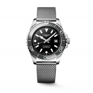 Longines HydroConquest L3.788.4.70.6 Αυτόματο Ανοξείδωτο ατσάλι Milanese Μπρασελέ Μαύρο χρώμα καντράν