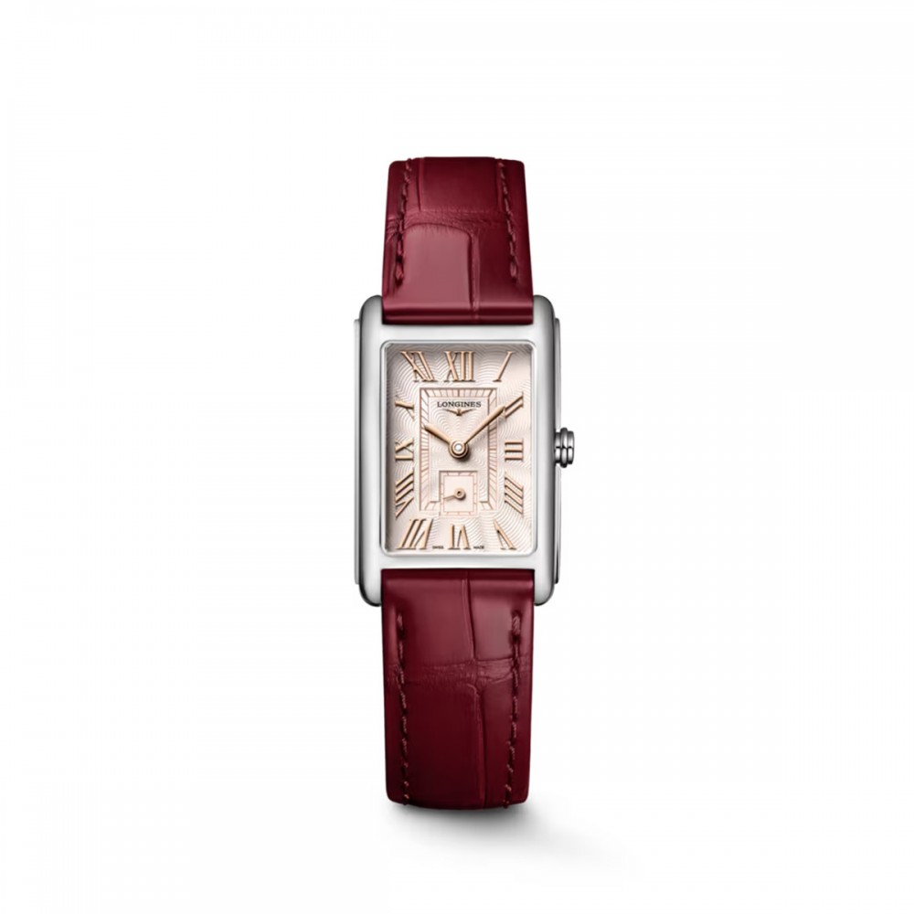 Longines DolceVita L5.255.4.28.2 Quartz Ανοξείδωτο ατσάλι Κόκκινο δερμάτινο λουρί Ιβουάρ χρώμα καντράν