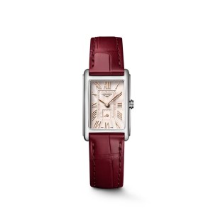Longines DolceVita L5.255.4.28.2 Quartz Ανοξείδωτο ατσάλι Κόκκινο δερμάτινο λουρί Ιβουάρ χρώμα καντράν