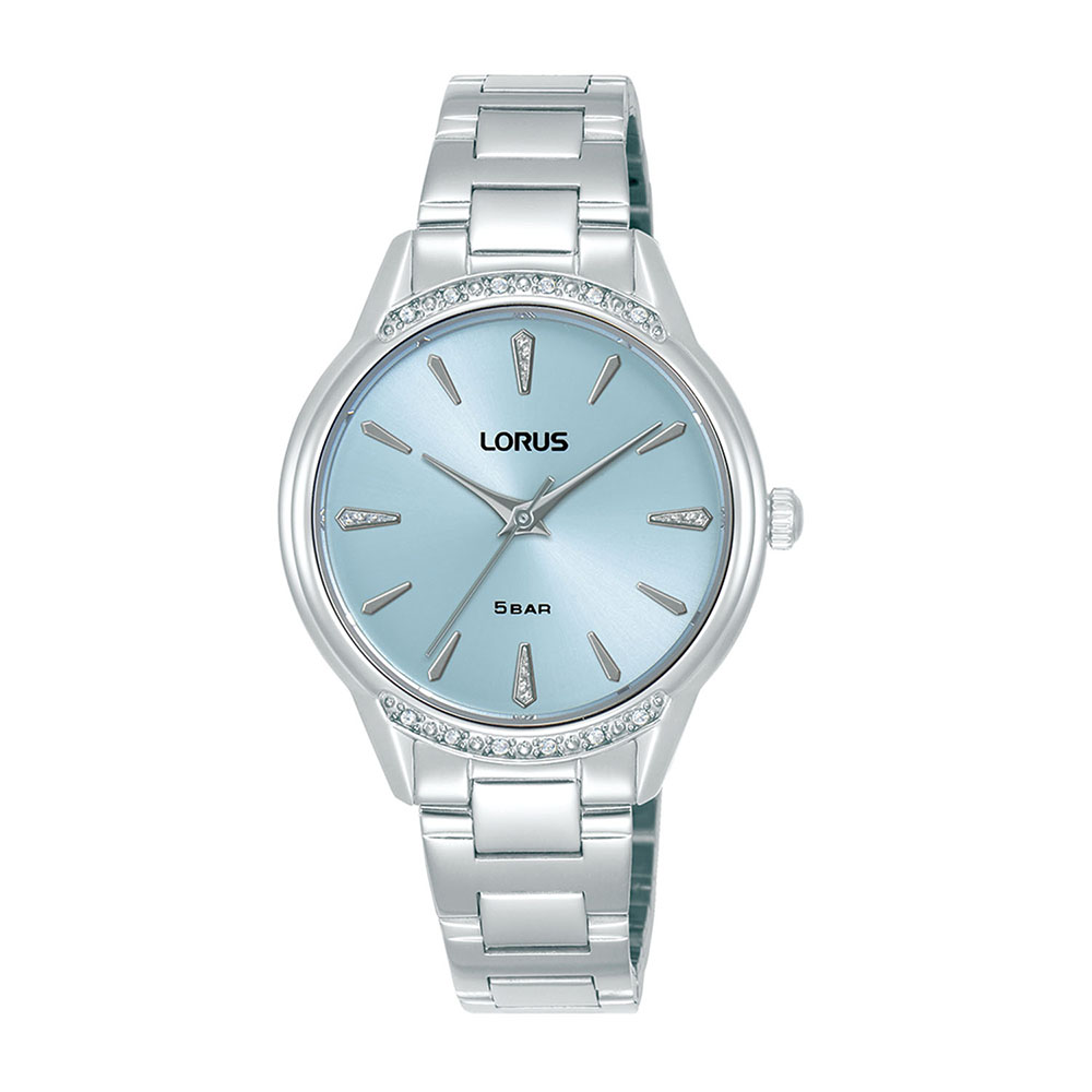 Lorus Women RG253YX9 Quartz Ανοξείδωτο ατσάλι Μπρασελέ Γαλάζιο χρώμα καντράν Κρύσταλα