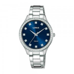 Lorus Classic RG287RX9 Quartz Stainless Steel Bracelet Blue color dial Crystals