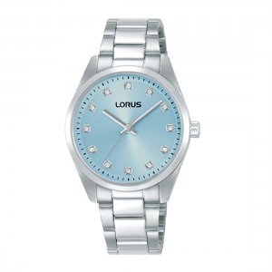 Lorus Women RG323XX9 Quartz Ανοξείδωτο ατσάλι Μπρασελέ Γαλάζιο χρώμα καντράν Κρυσταλα