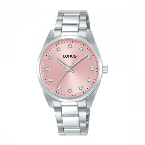 Lorus Women RG325XX9 Quartz Ανοξείδωτο ατσάλι Μπρασελέ Ροζ χρώμα καντράν Κρυσταλα