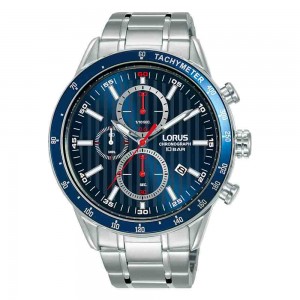 Lorus Sports RM329GX9 Quartz Chronograph Stainless Steel Bracelet Blue color dial