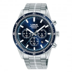 Lorus Sports RT347LX9 Quartz Χρονογράφος Ανοξείδωτο ατσάλι Μπρασελέ Μπλε χρώμα καντράν