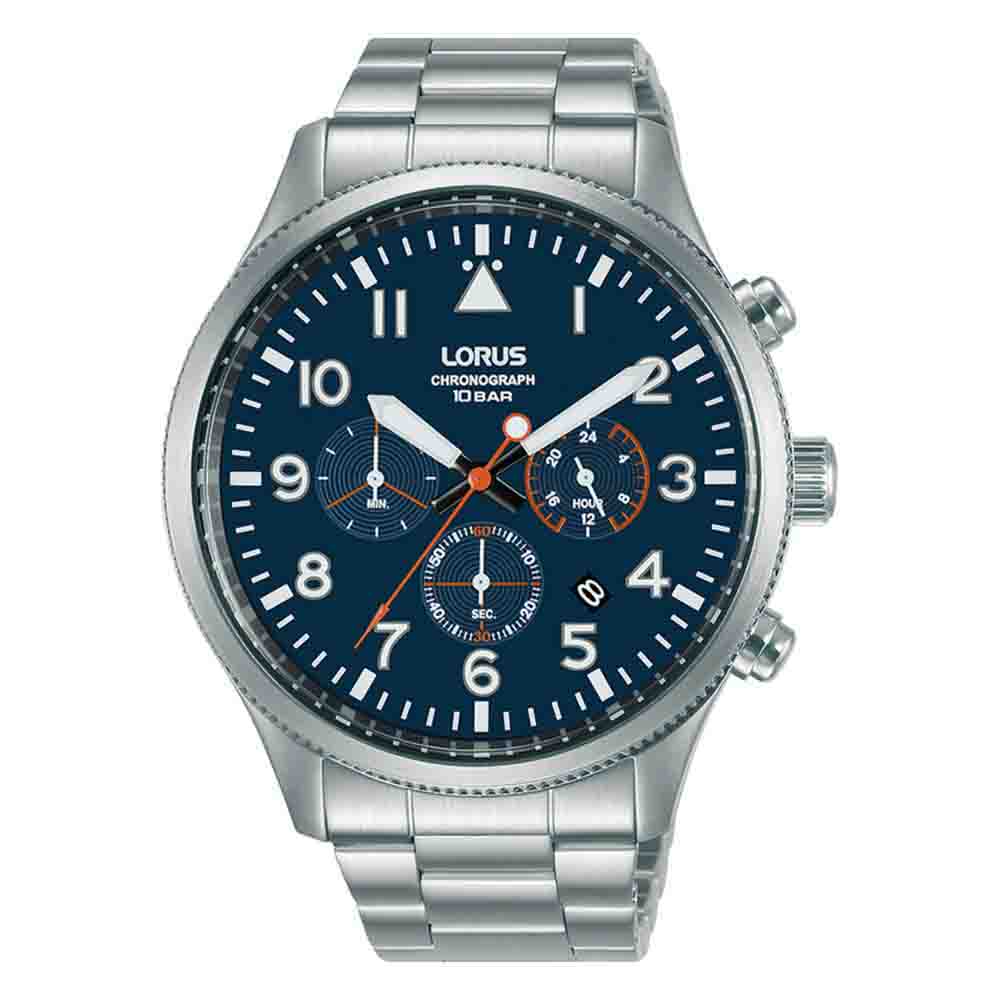 Lorus Sports RT365JX9 Quartz Χρονογράφος Ανοξείδωτο ατσάλι Μπρασελέ Μπλε χρώμα καντράν