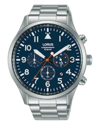 Lorus Sports RT365JX9 Quartz Χρονογράφος Ανοξείδωτο ατσάλι Μπρασελέ Μπλε χρώμα καντράν