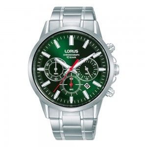 Lorus Tactical RT375KX9 Quartz Χρονογράφος Ανοξείδωτο ατσάλι Μπρασελέ Πράσινο χρώμα καντράν