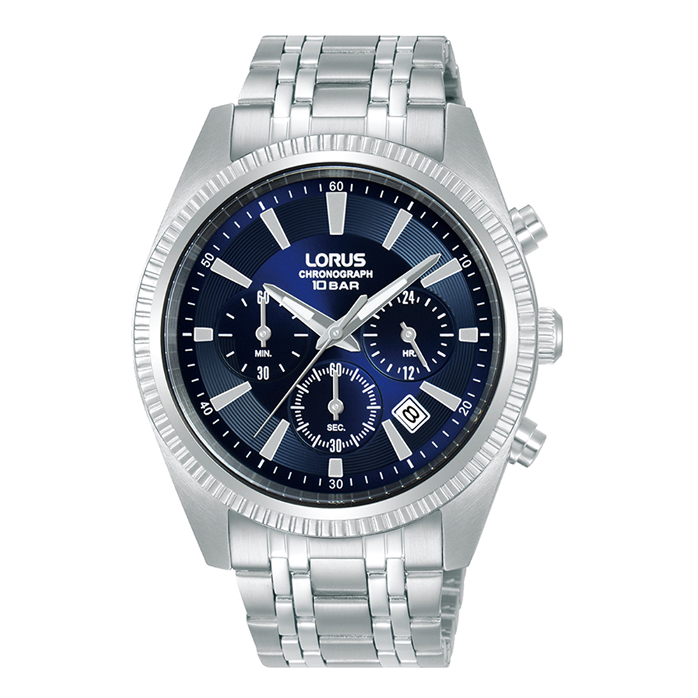Lorus Classic RT395KX9 Quartz Χρονογράφος Ανοξείδωτο ατσάλι Μπρασελέ Μπλε χρώμα καντράν