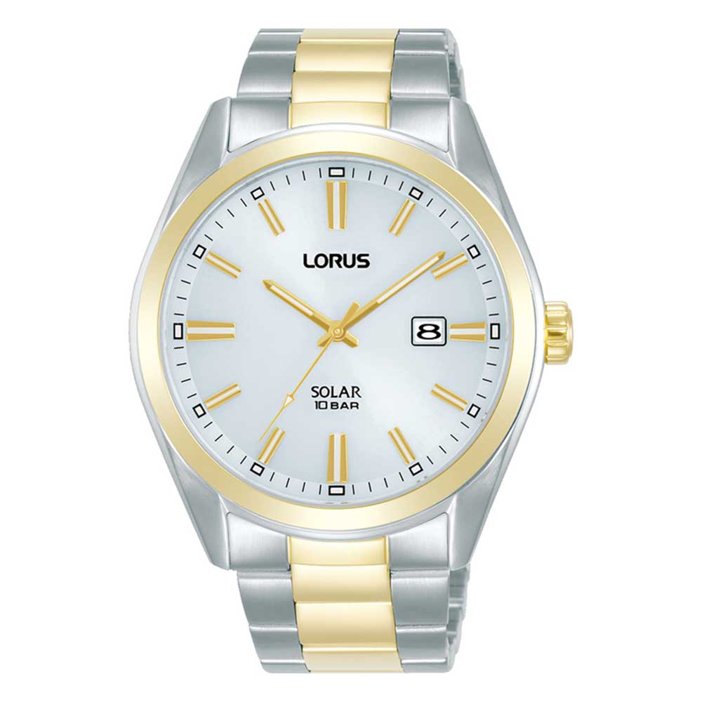 Lorus Sports Solar RX336AX9 Quartz Ανοξείδωτο ατσάλι Μπρασελέ Λευκό χρώμα καντράν