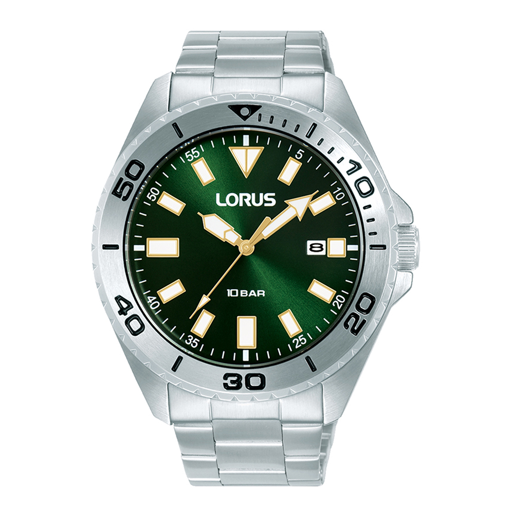 Lorus Sports RXH53KX9 Quartz Ανοξείδωτο ατσάλι Μπρασελέ Πράσινο χρώμα καντράν