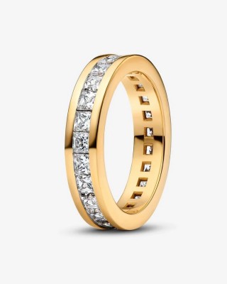 Pandora Δαχτυλίδι Σειρέ με Αυλάκωση 925 Βαθμών Επιχρυσωμένο με Κίτρινο χρυσό Κωδικός 163797C01-50