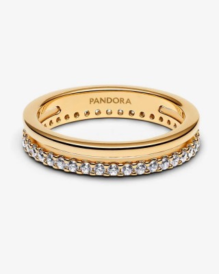 Pandora Δαχτυλίδι με Διπλή γάμπα 925 Βαθμών Επιχρυσωμένο με Κίτρινο χρυσό Κωδικός 163799C01-50