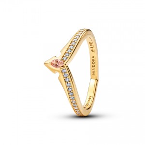 Pandora Λαμπερό Δαχτυλίδι Disney Aurora Ασήμι 925 Πέτρες Βαθμών Κωδικός 164334C01-56